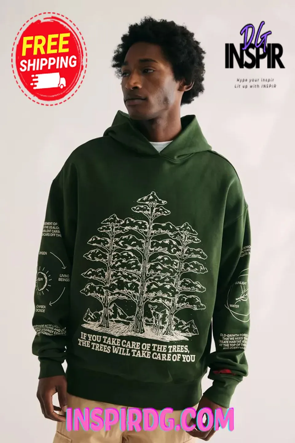 -Urban Outfitters CHNGE UO Exclusive Trees Are The Roots Hoodie Sweatshirt