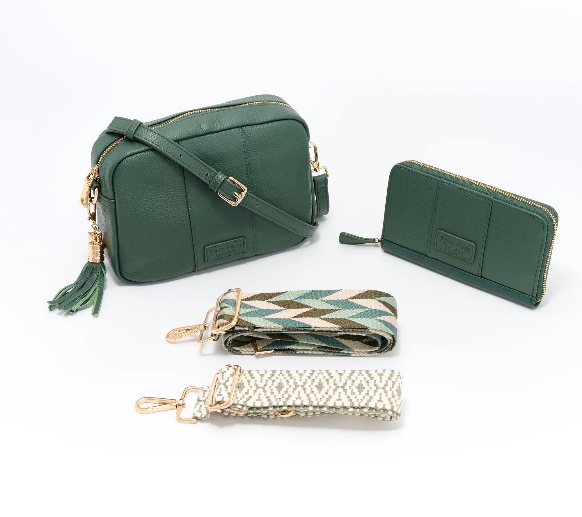 "As Is" Pom Pom London The City Leather Crossbody with Wallet