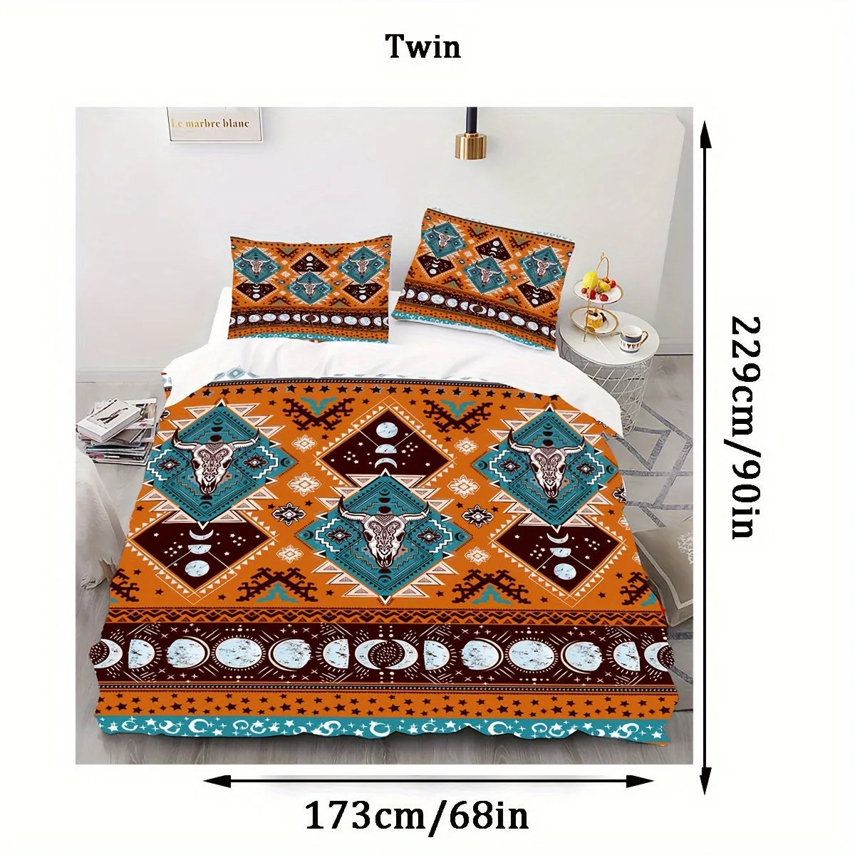 3pcs Duvet Cover Set (1*Duvet Cover + 2*Pillowcase, Without Core), Southwestern Print Bedding Set