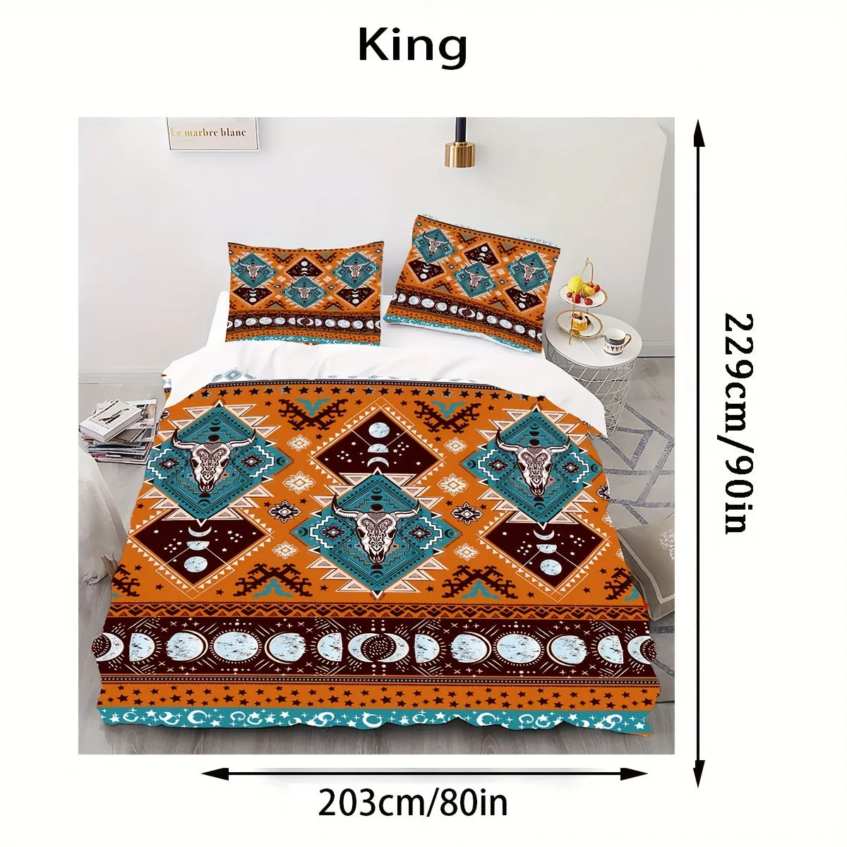 3pcs Duvet Cover Set (1*Duvet Cover + 2*Pillowcase, Without Core), Southwestern Print Bedding Set