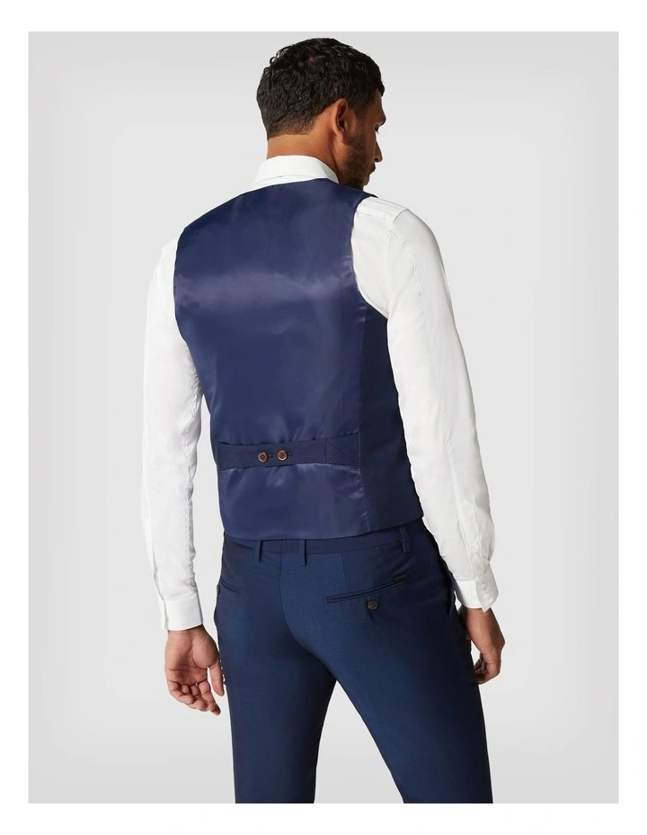 5 Buttoned Tailored Vest in New Navy