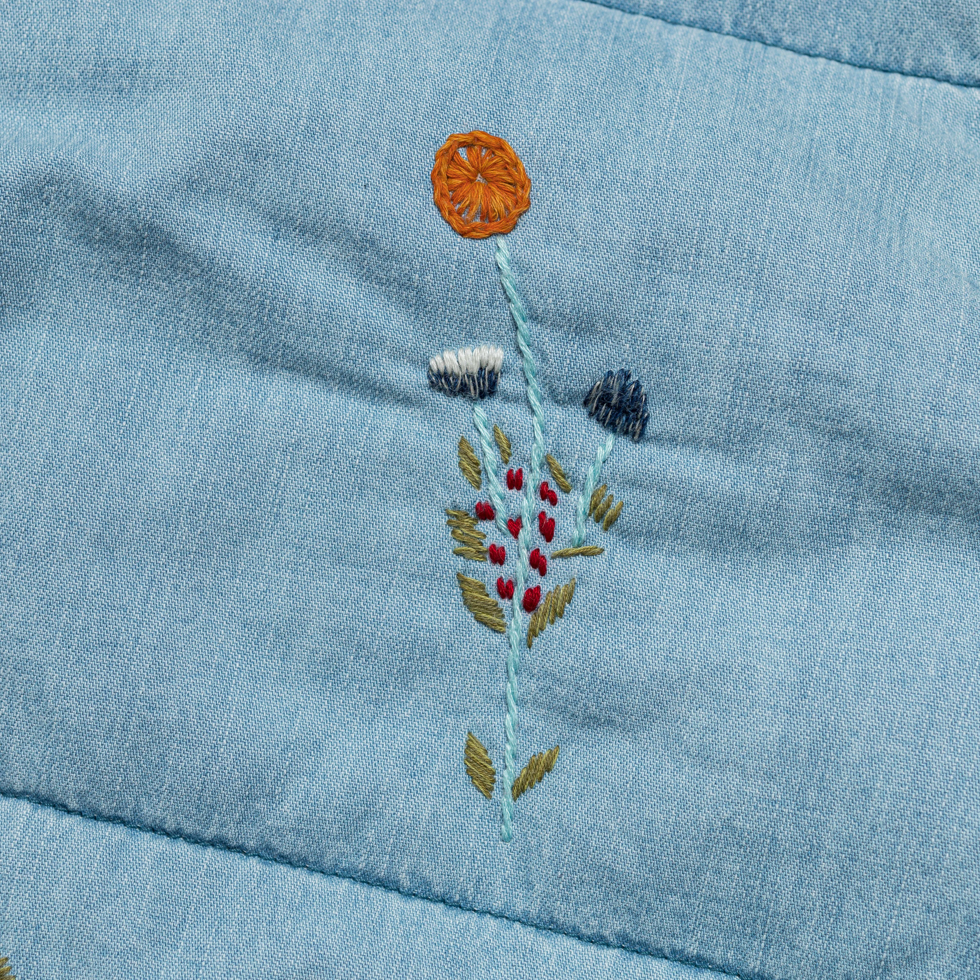 6oz Denim Quilt SAMU Vest (Cat Embroidery) - Pro