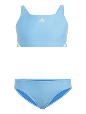 adidas Junior Girls 3 Stripe Bikini - BLUE