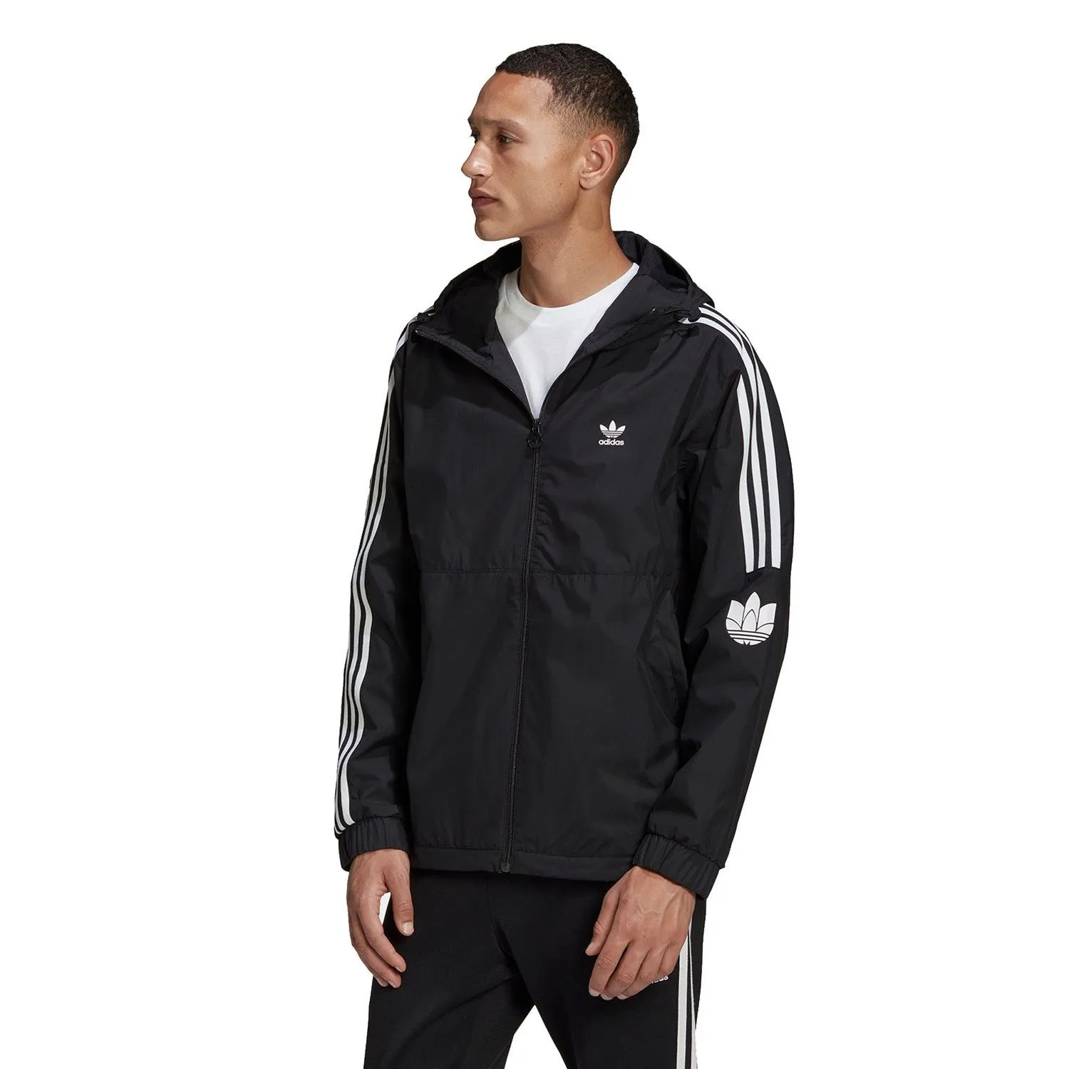 adidas Originals Adicolor 3D Trefoil Windbreaker -  Black