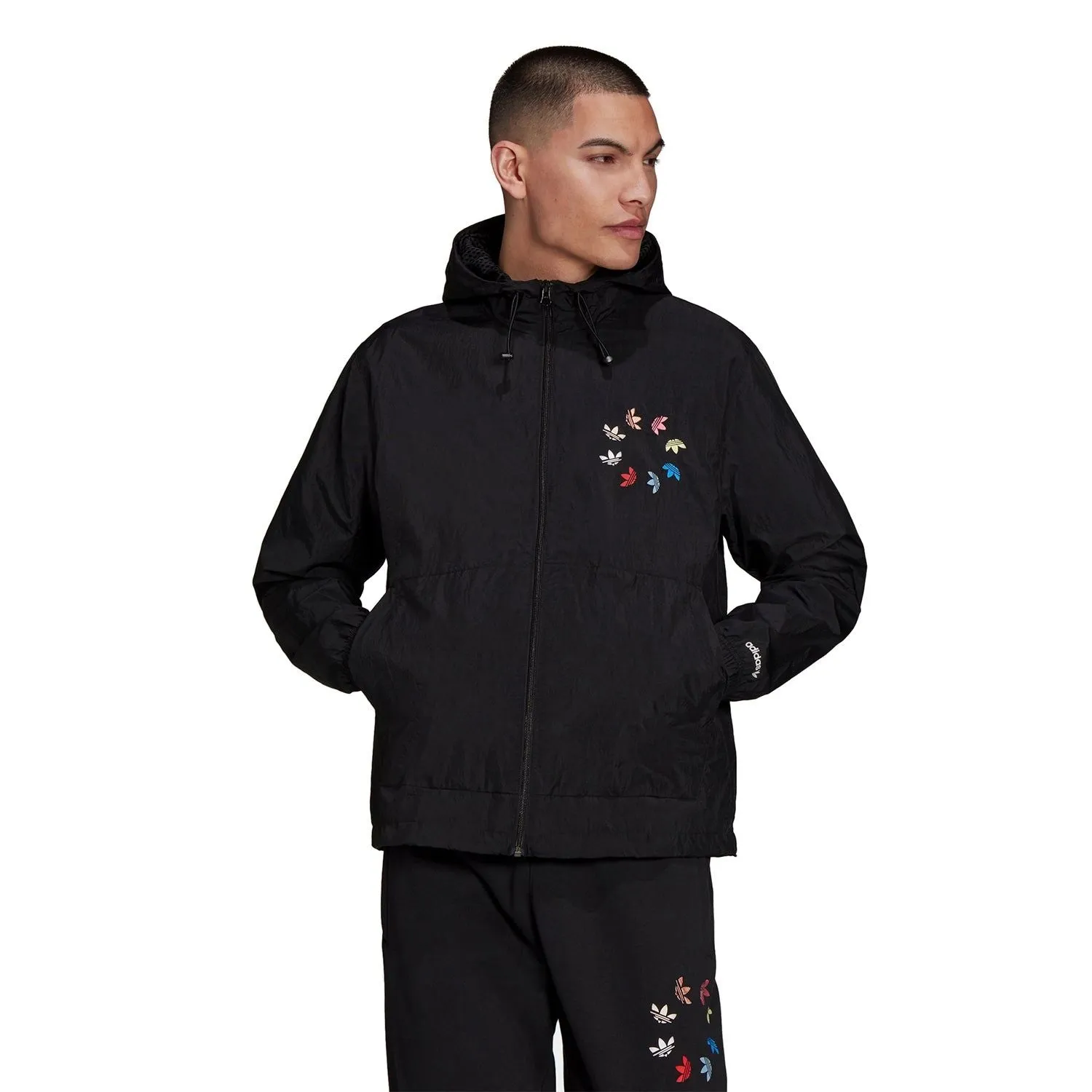 adidas Originals Adicolor Shattered Trefoil Windbreaker - Black