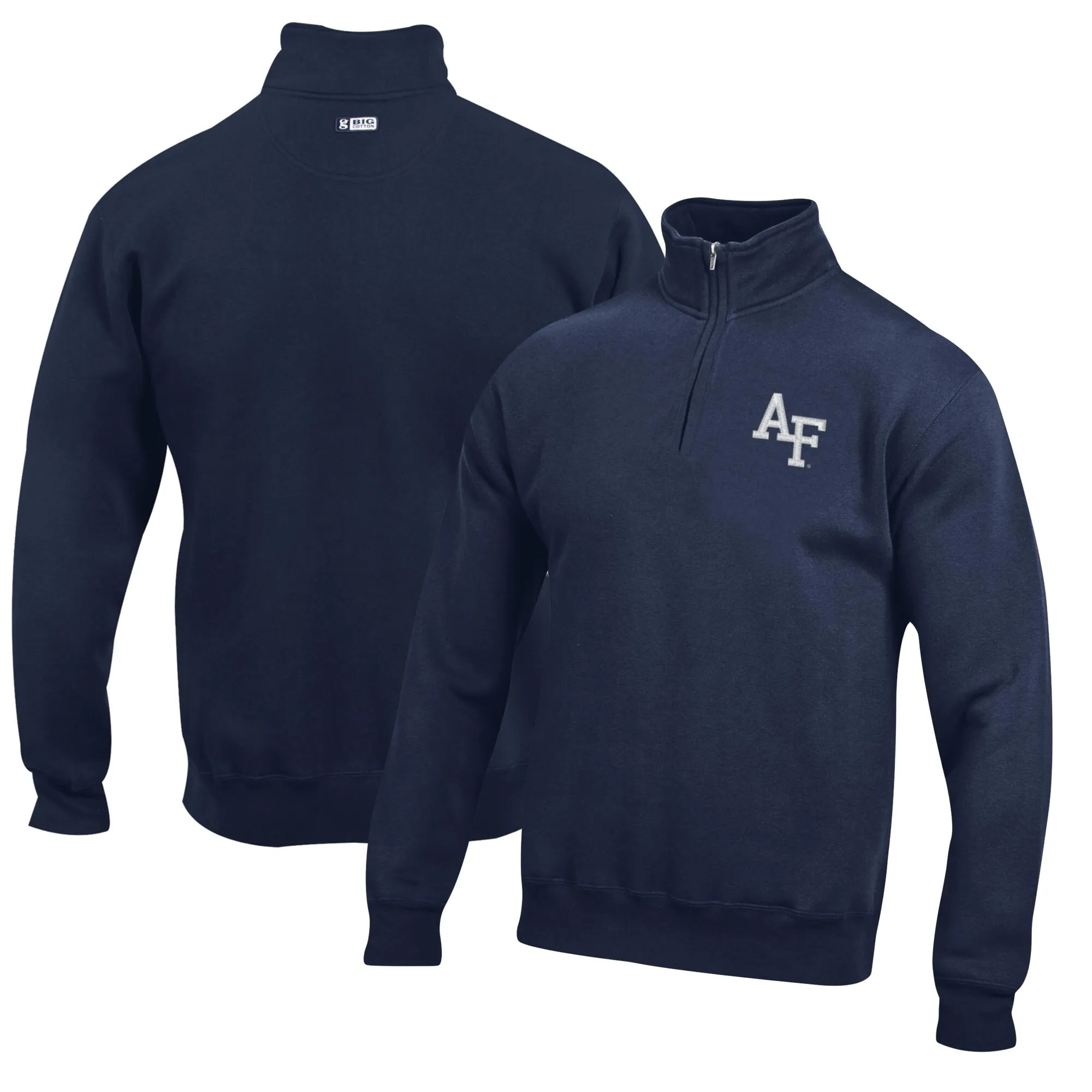 Air Force Falcons Navy Big Cotton Quarter-Zip Pullover Sweatshirt