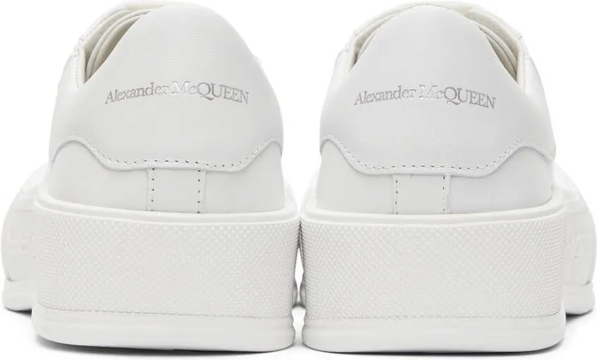 Alexander McQueen White Leather Deck Plimsoll Sneakers