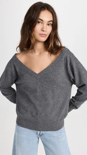 Alexander Wang   V Neck Pullover with Illusion Tulle 