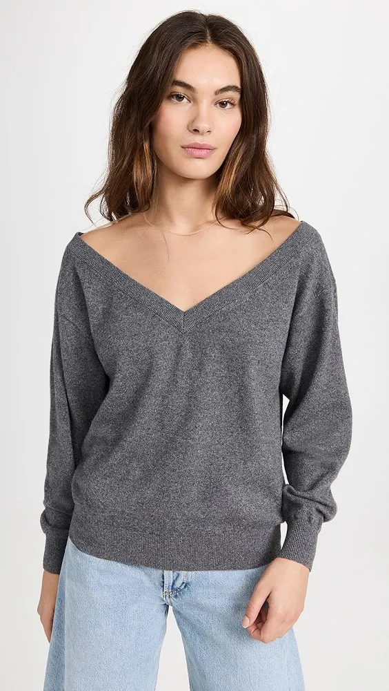 Alexander Wang   V Neck Pullover with Illusion Tulle 