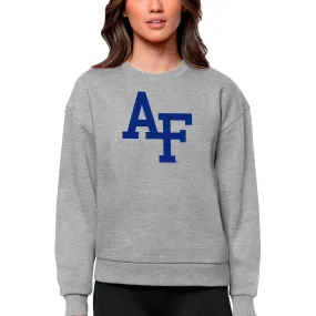 Antigua Air Force Falcons Women's Heather Gray Victory Crewneck Pullover Sweatshirt