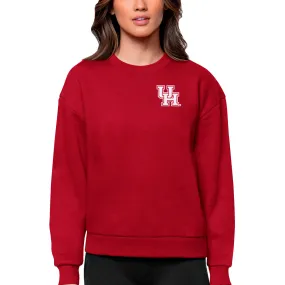 Antigua Houston Cougars Women's Red Logo Victory Crewneck Pullover Sweatshirt