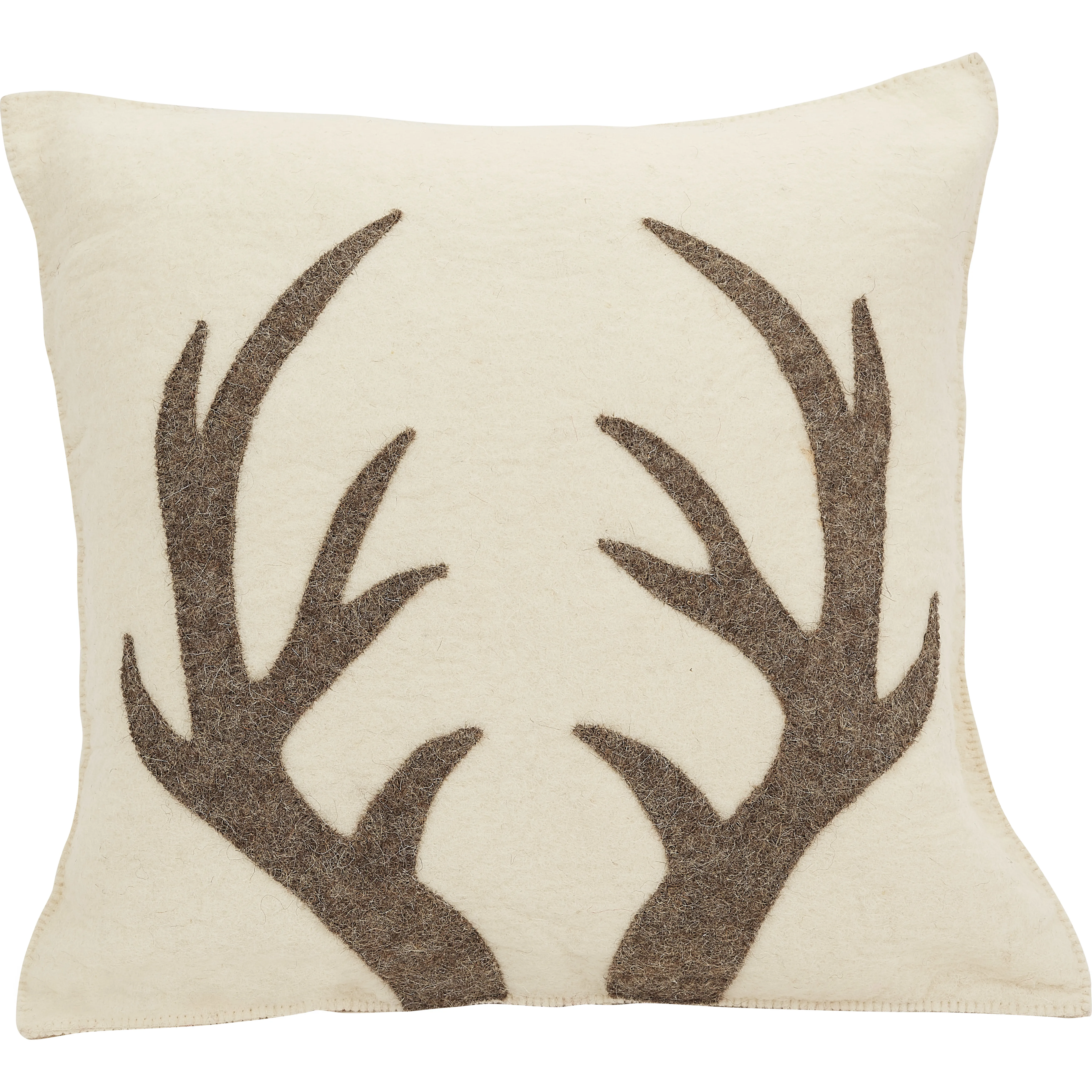 Arcadia Home Grey Antlers Pillow, Cream