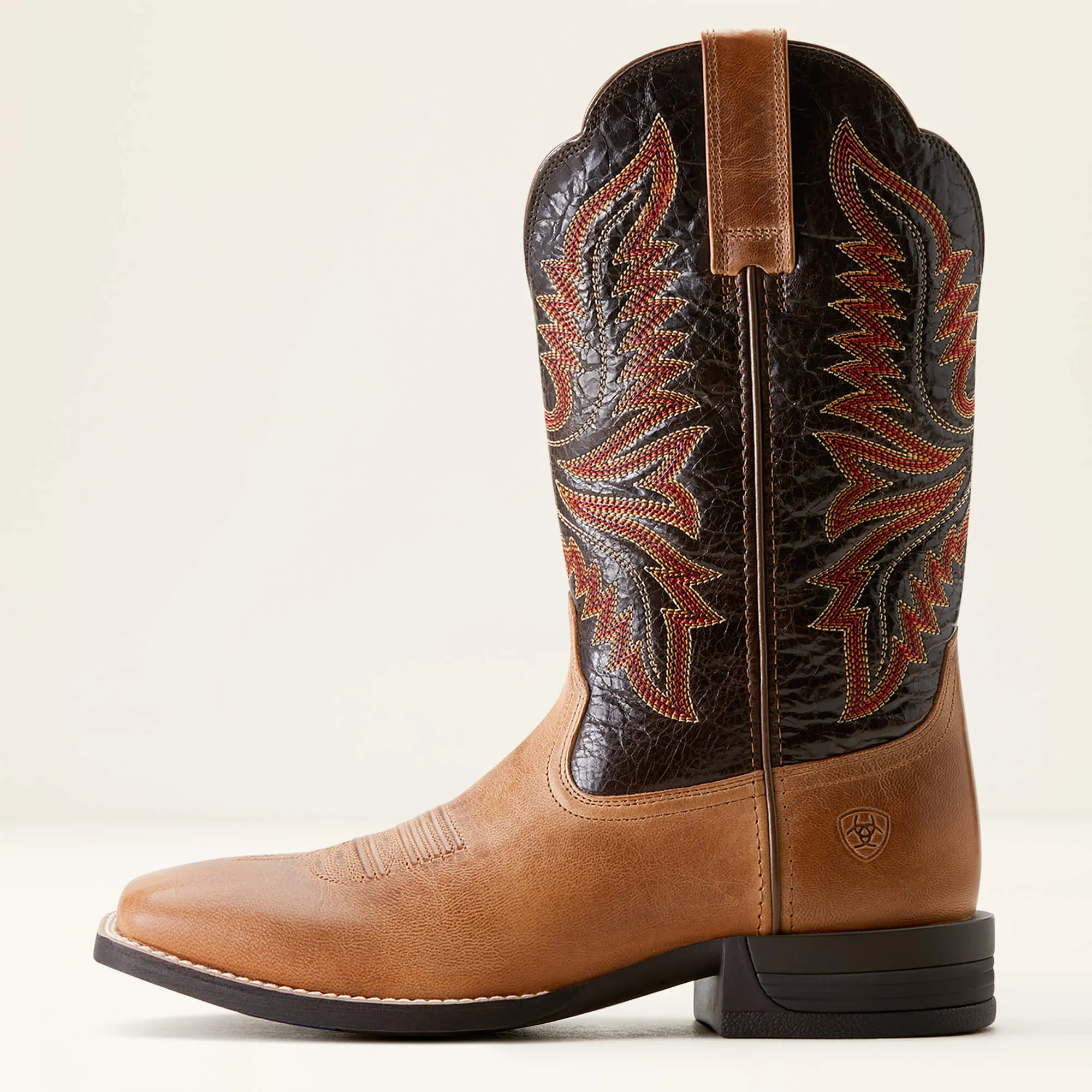 Ariat Men's Brush Creek Western Boot in Mesa Tan & Thunder Brown