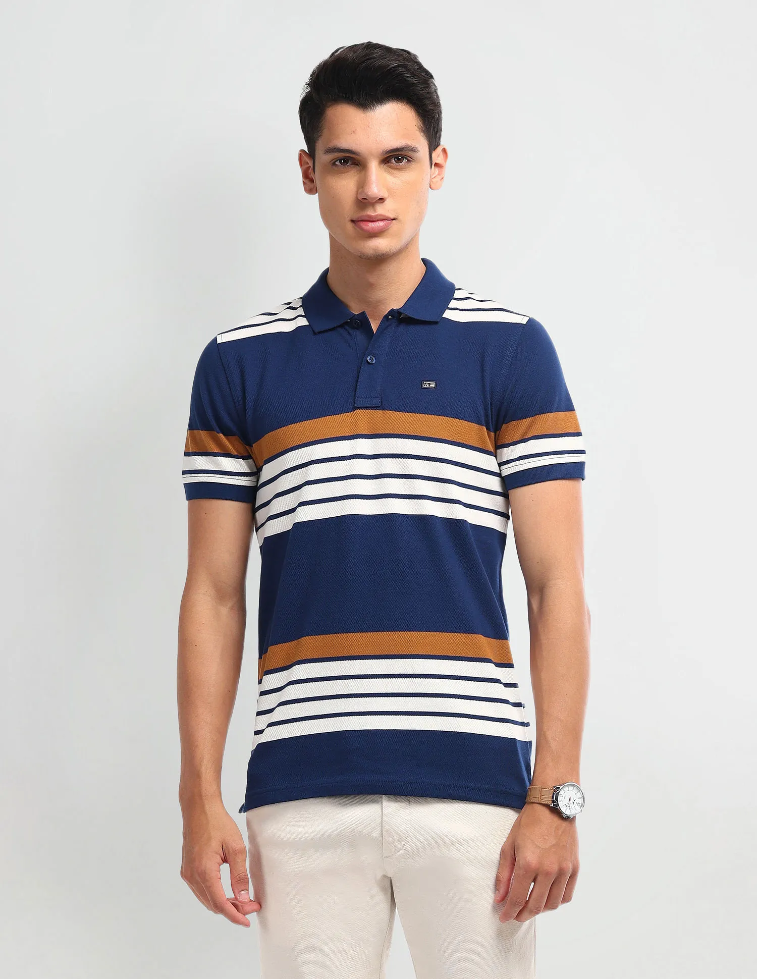 Arrow Sport Horizontal Striped Polo Shirt