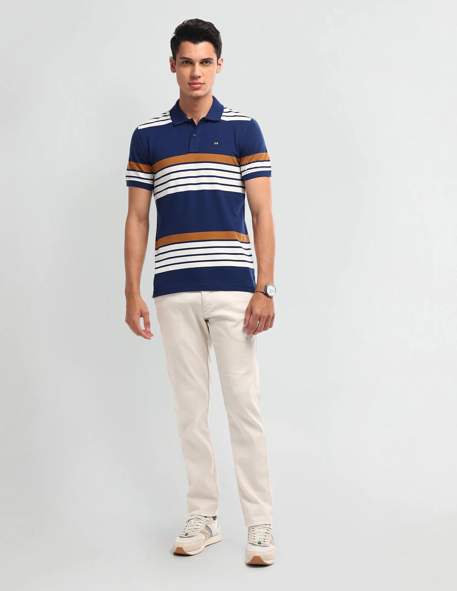 Arrow Sport Horizontal Striped Polo Shirt