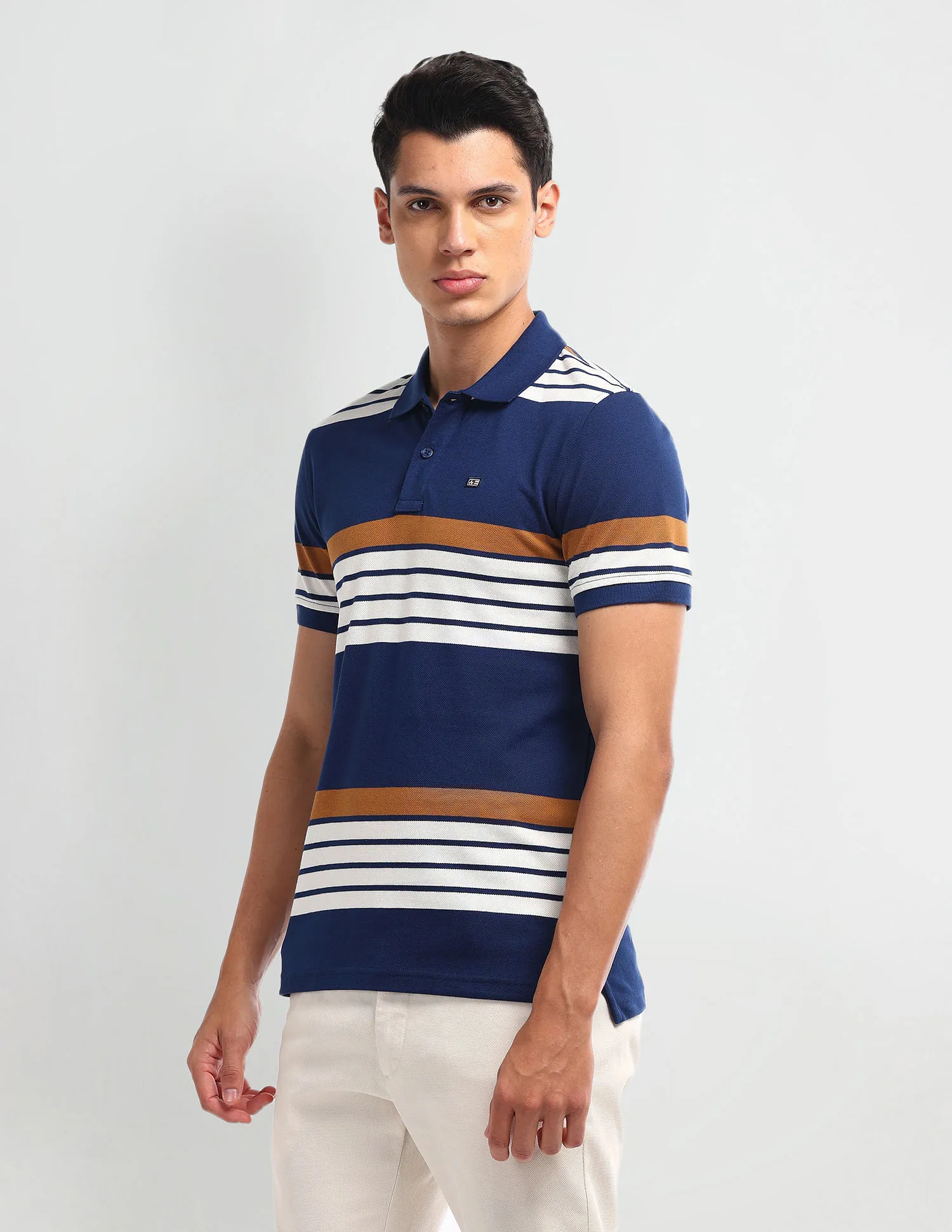 Arrow Sport Horizontal Striped Polo Shirt