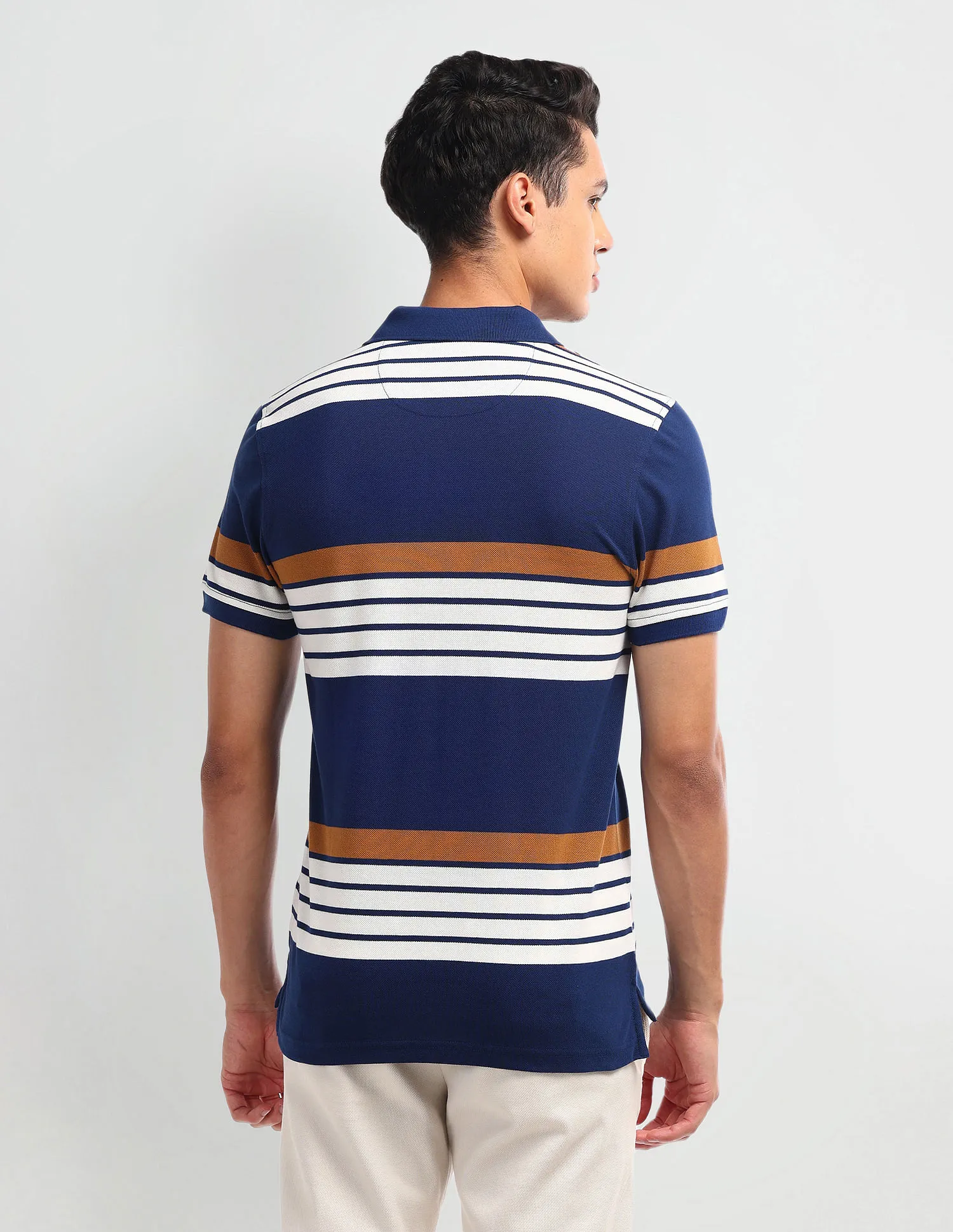 Arrow Sport Horizontal Striped Polo Shirt