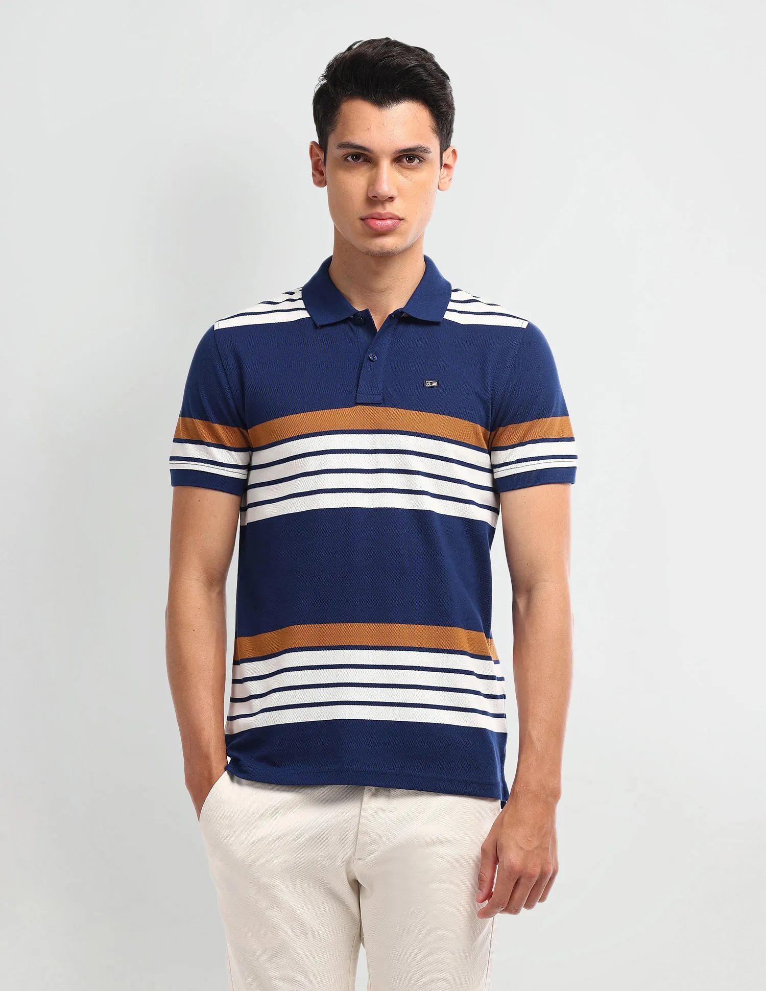 Arrow Sport Horizontal Striped Polo Shirt