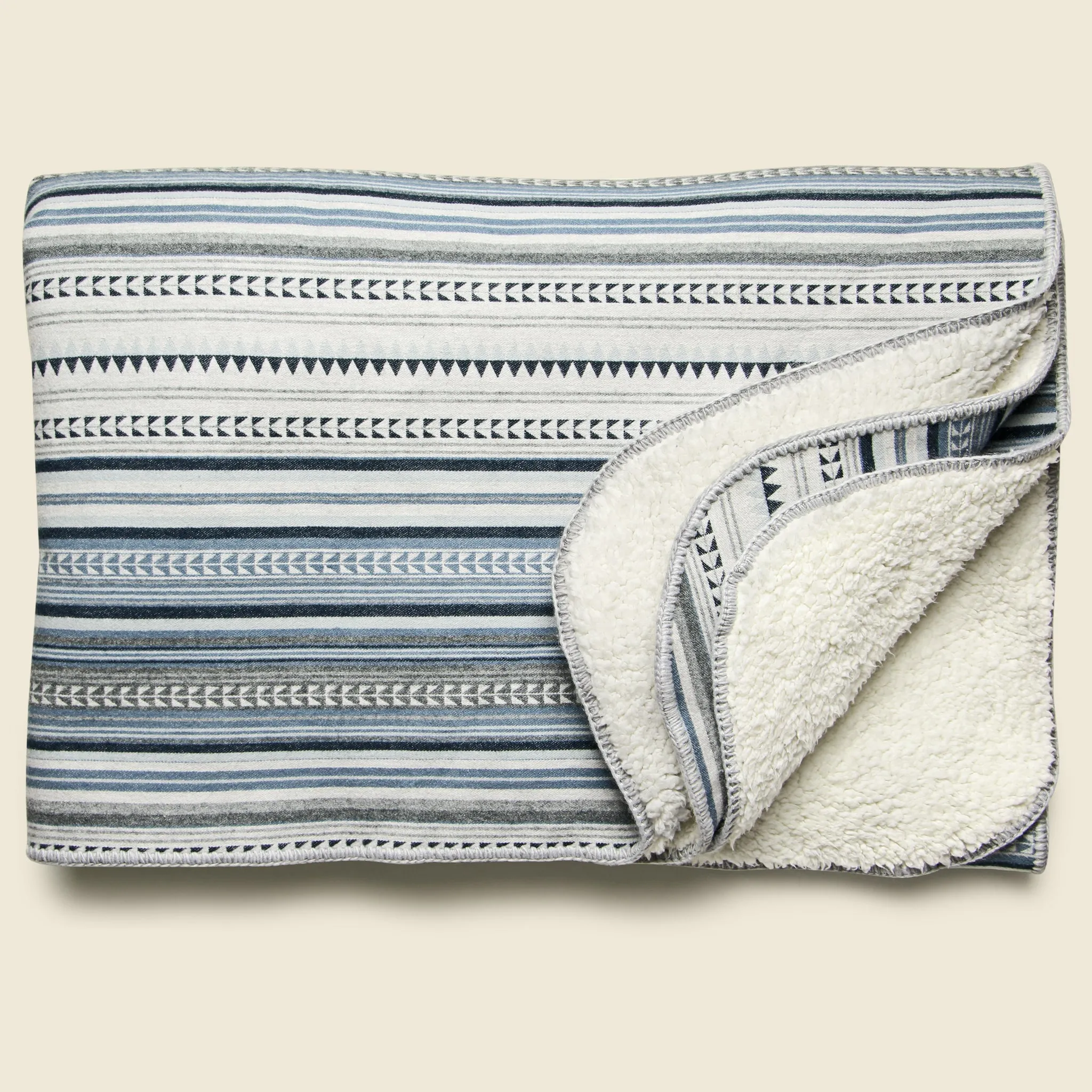 Aspen Sherpa Throw Blanket - Cloud Sky Geo