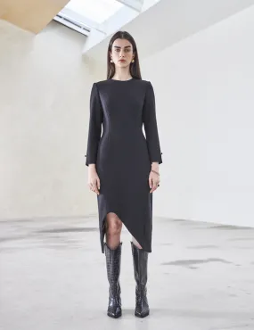 ASYMMETRIC DRESS - black