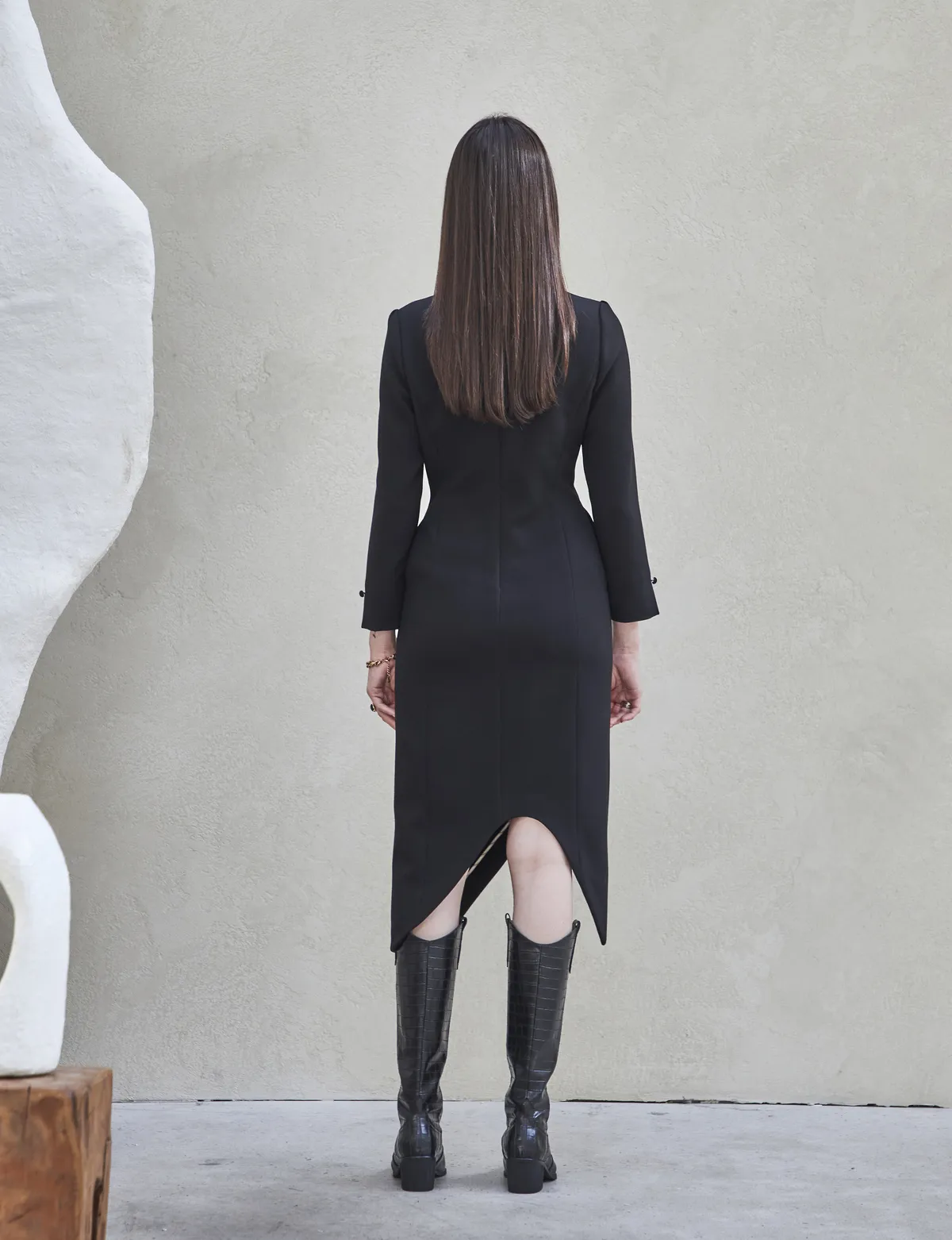 ASYMMETRIC DRESS - black