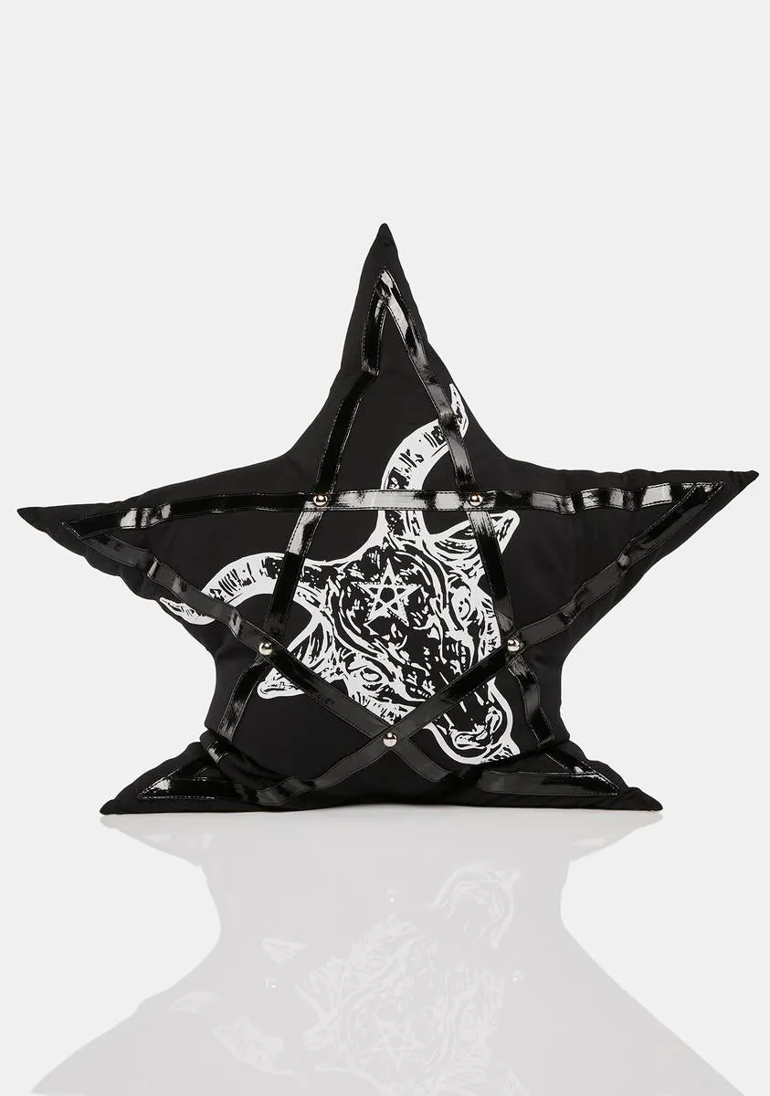 Ave Satanas Gothic Pentagram Pillow-