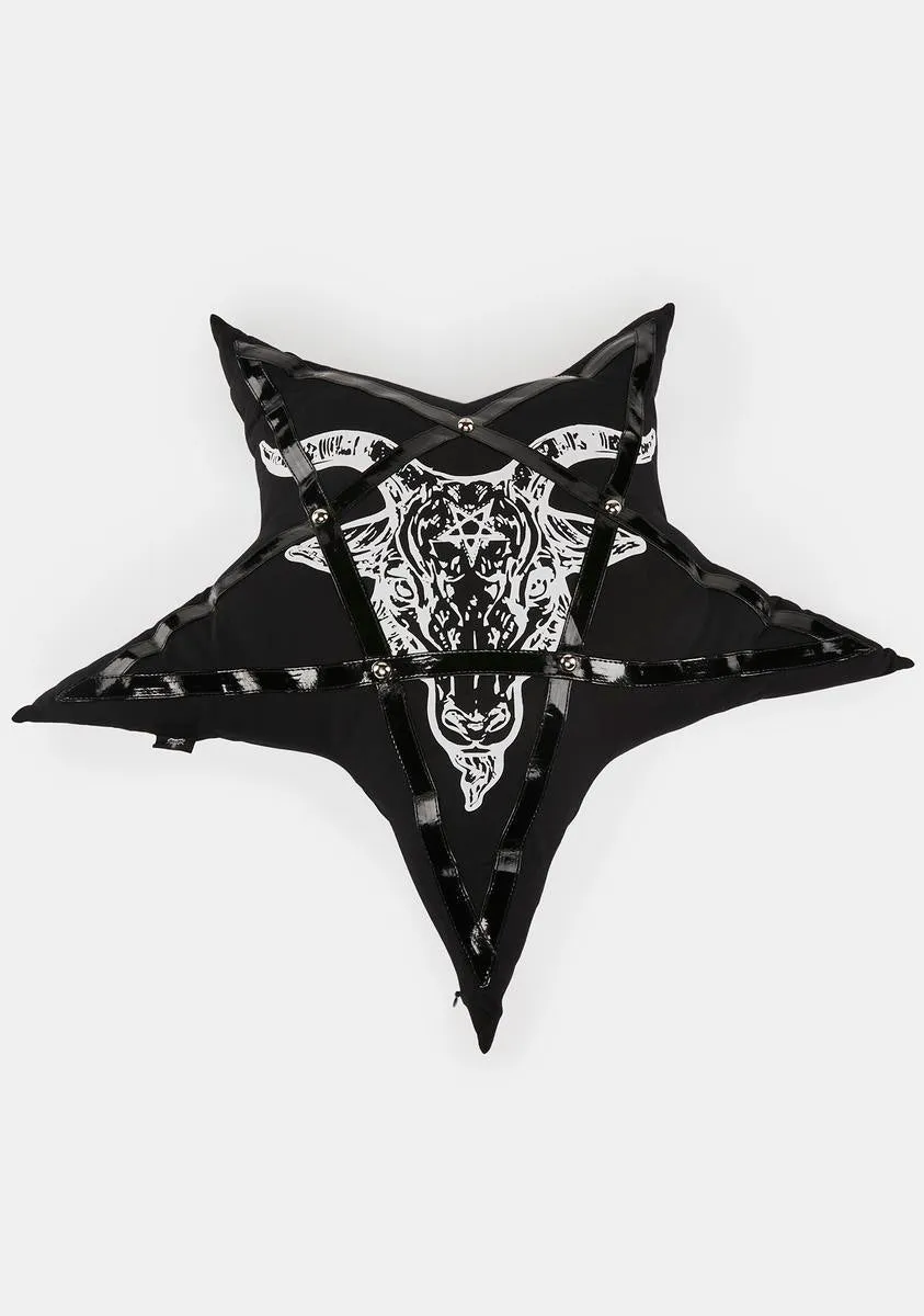 Ave Satanas Gothic Pentagram Pillow-