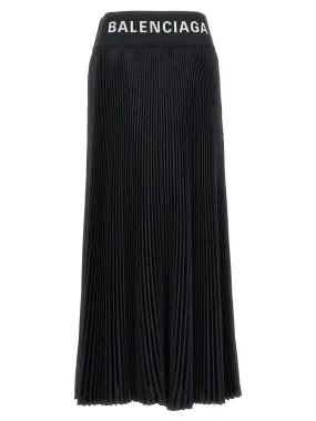 Balenciaga    Balenciaga Logo Pleated Skirt