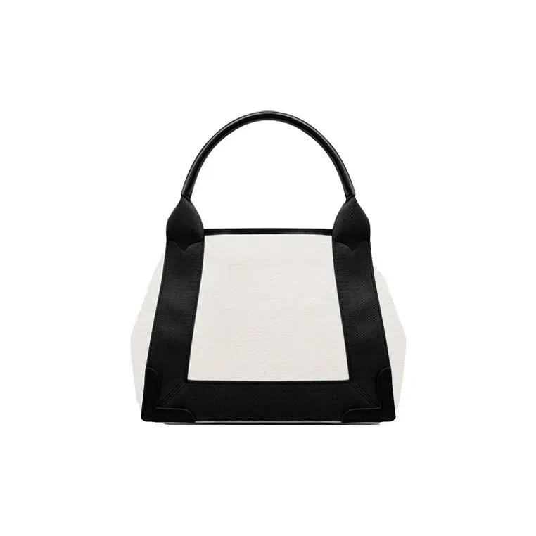     Balenciaga   Canvas And Leather Tote With Logo