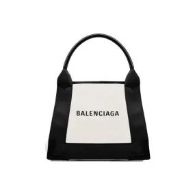     Balenciaga   Canvas And Leather Tote With Logo