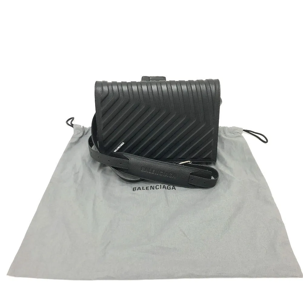 BALENCIAGA Shoulder Bag 679465 leather black Car Flap Car Flap Women