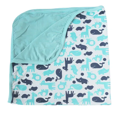 Bamboo Double Layered Receiving Blanket (Pool/Twilight)