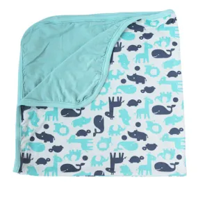 Bamboo Double Layered Receiving Blanket (Pool/Twilight)