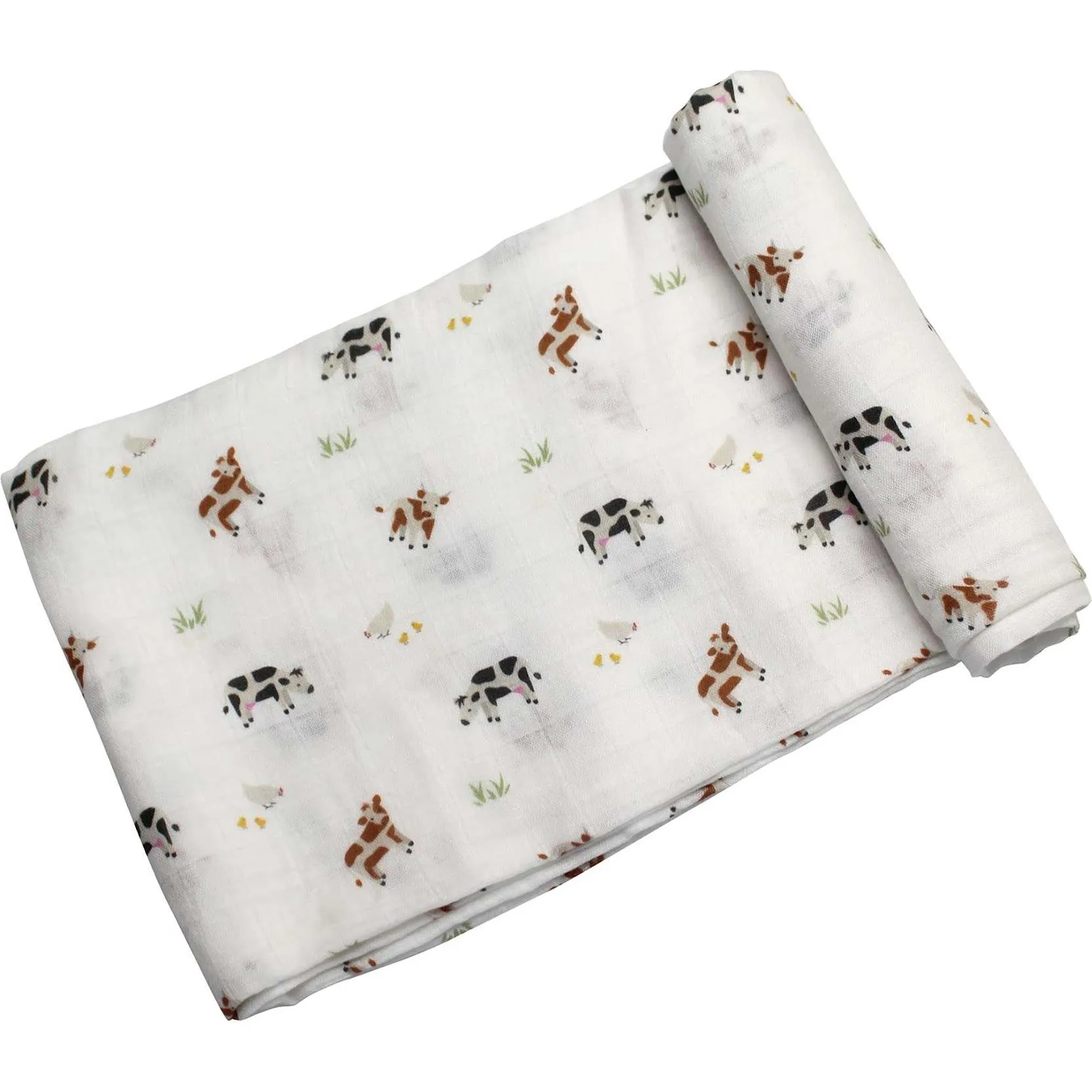 Bamboo Little Swaddle Blanket, Cow