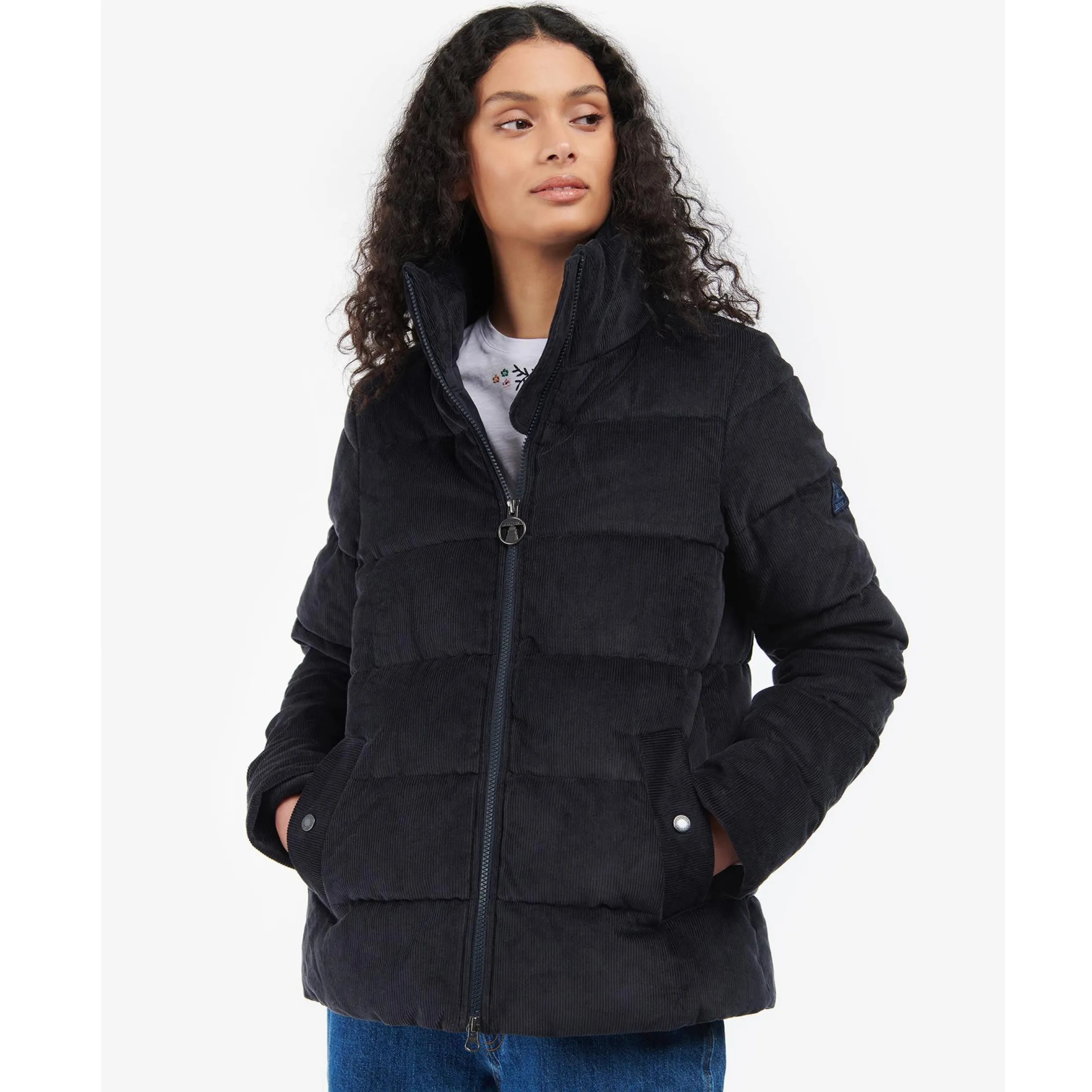 Barbour Aubrey Cord Quilt in Navy LQU1536