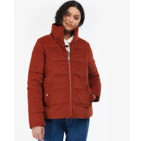 BARBOUR AUBREY CORD QUILT IN ORANGE LQU1536