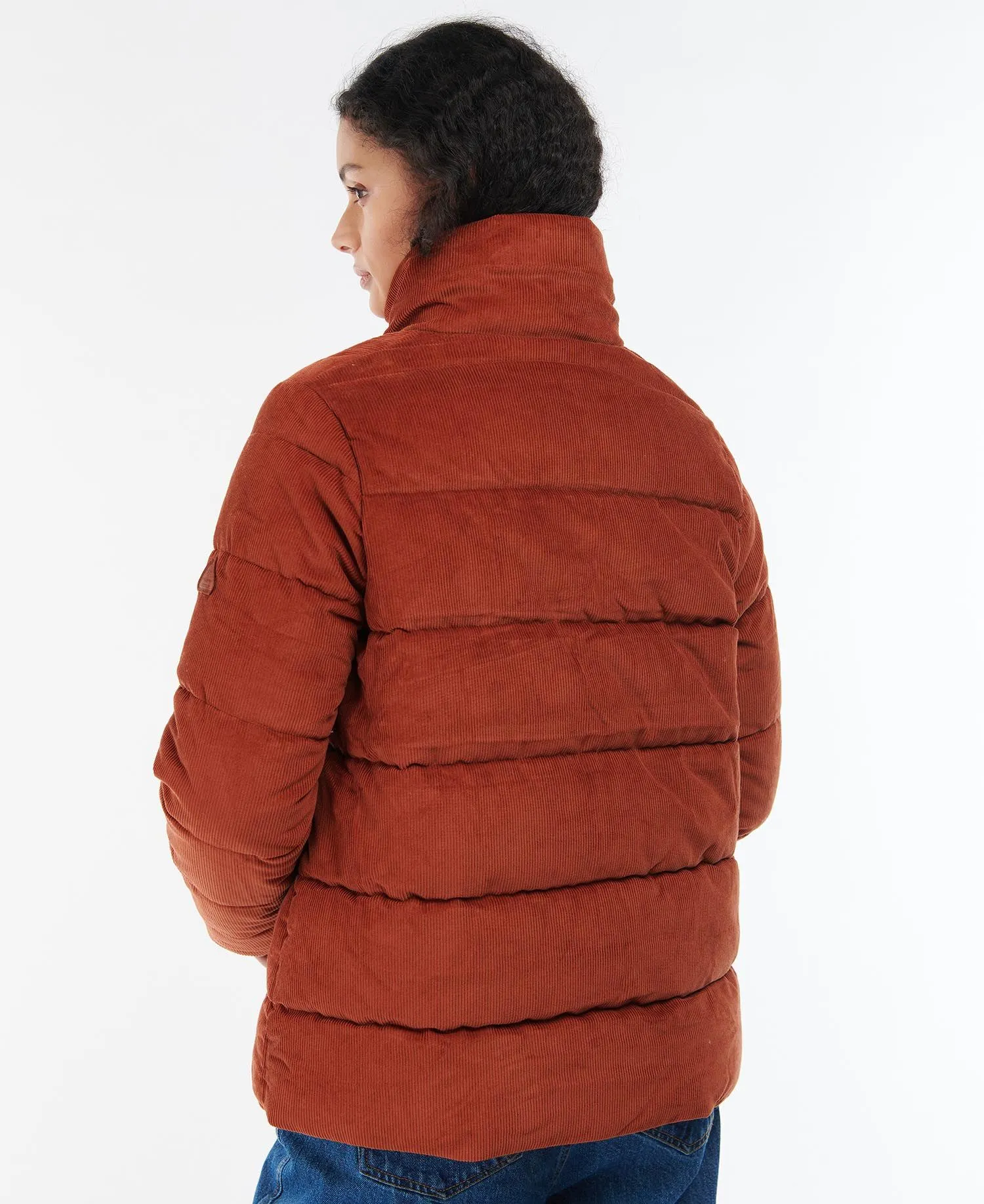 BARBOUR AUBREY CORD QUILT IN ORANGE LQU1536