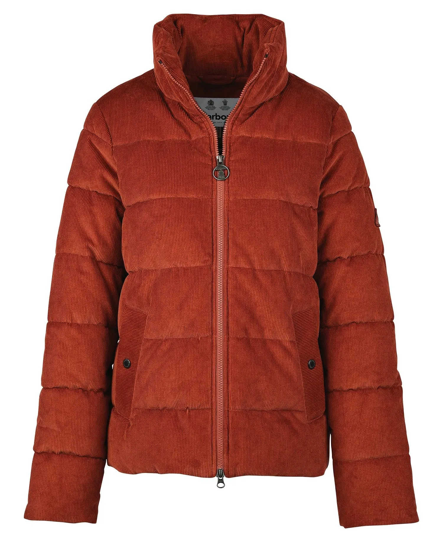 BARBOUR AUBREY CORD QUILT IN ORANGE LQU1536