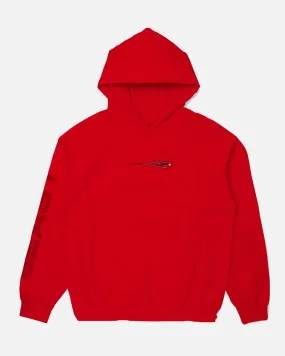 'Beast Bolt' Embroidered Pull Over Hoodie - Red