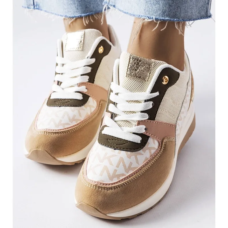 Beige sneakers with decorative inserts from Mireault