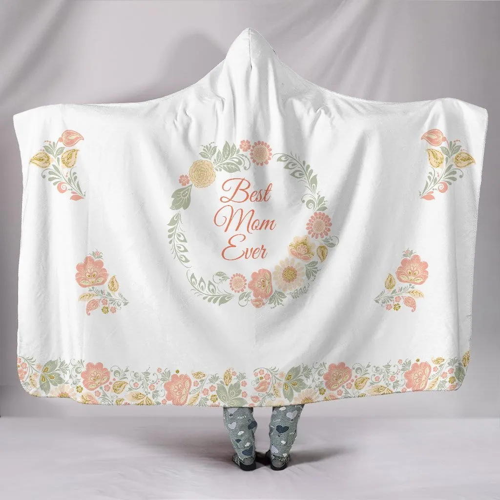 Best Mom Ever Peach Hooded Blanket