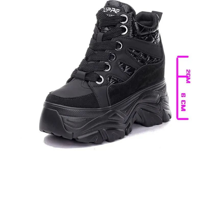 Black High Top Platform Sneakers