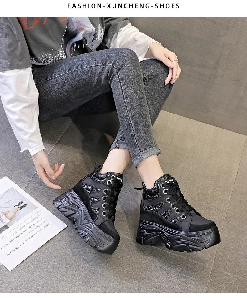 Black High Top Platform Sneakers