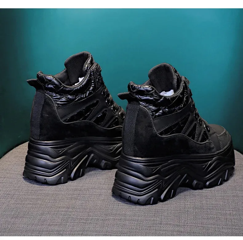 Black High Top Platform Sneakers