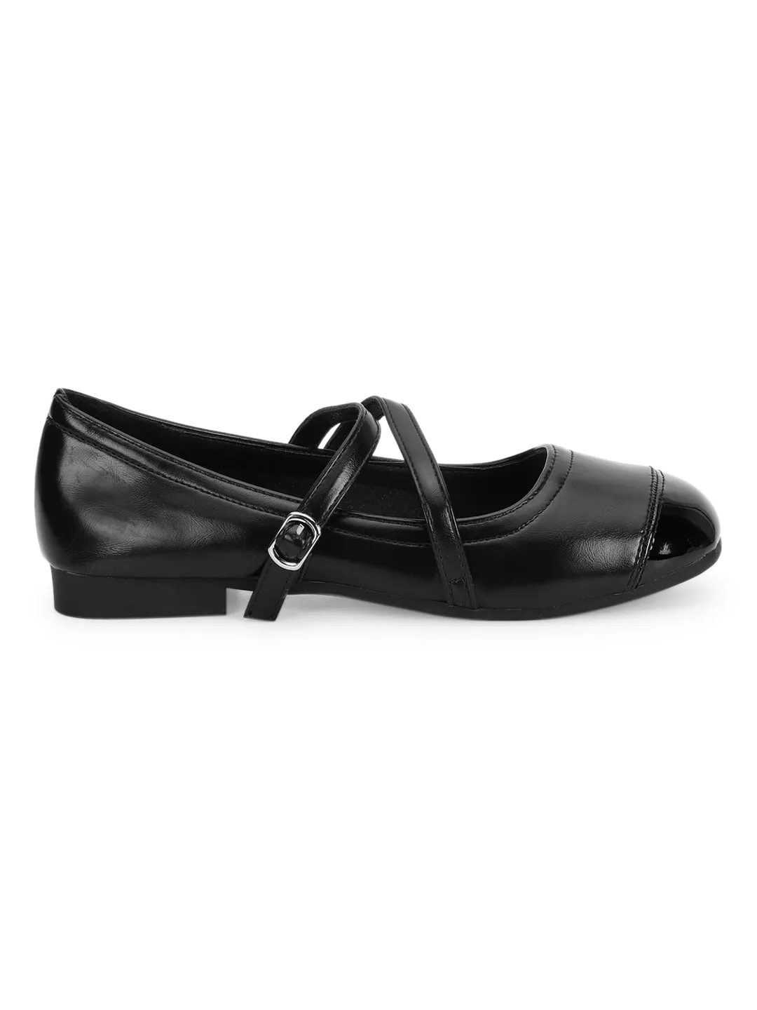 Black PU Ballerina Flats (TC-RS3630-BLK)