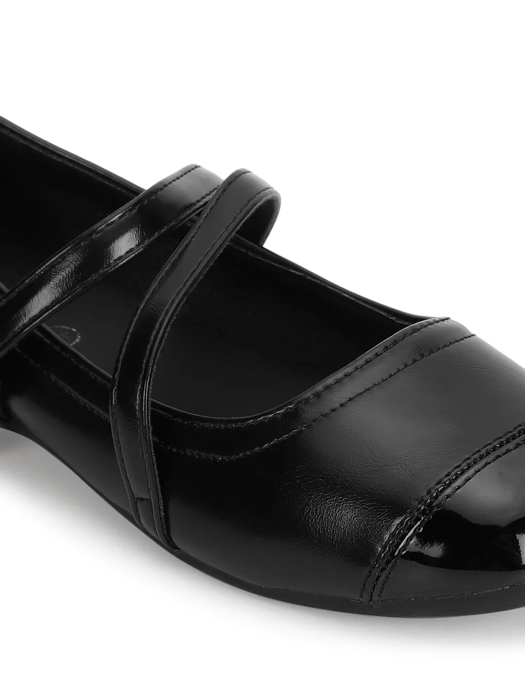 Black PU Ballerina Flats (TC-RS3630-BLK)