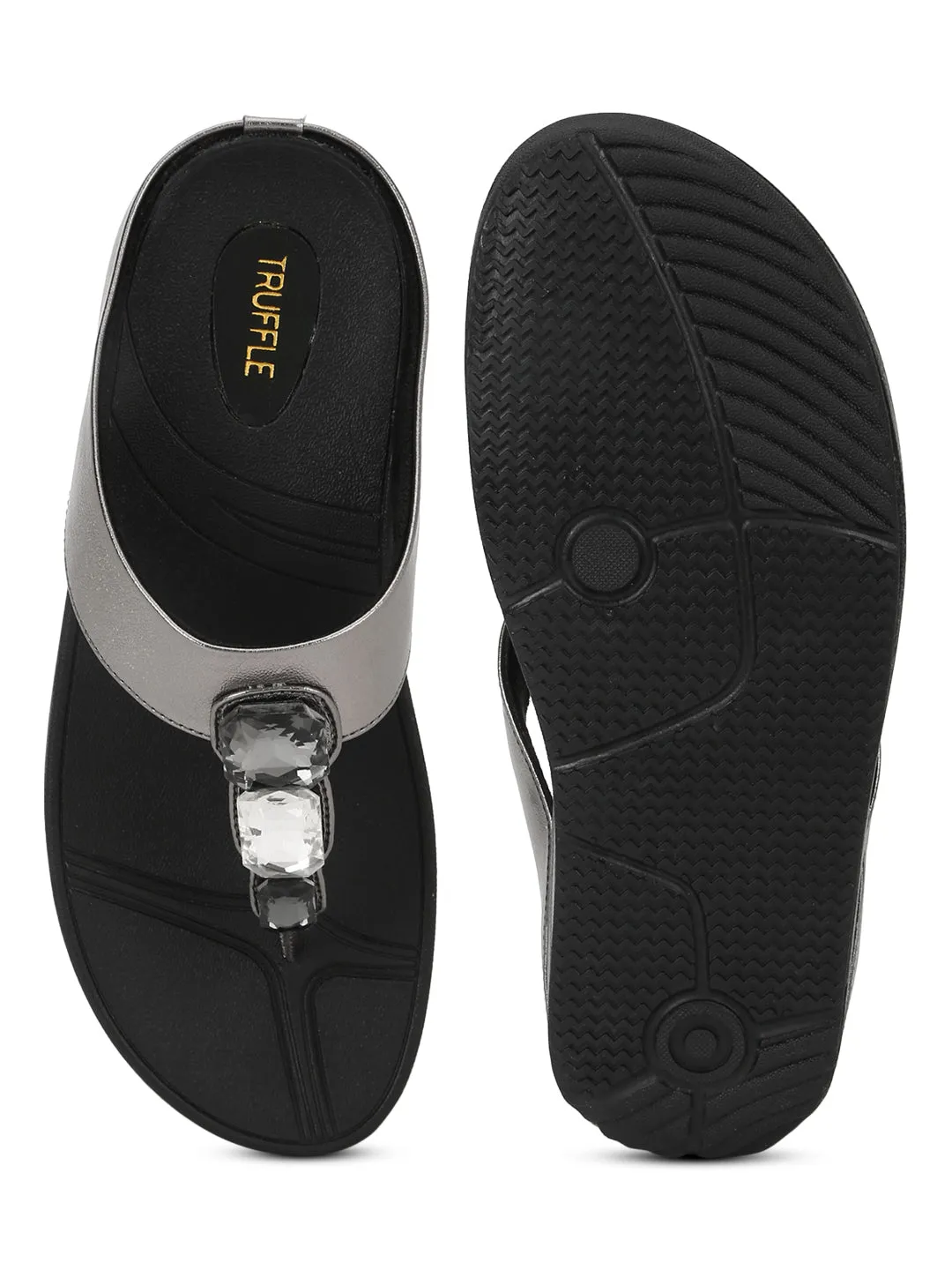 Black PU Comfort Flats (TC-CD-804-BLK)