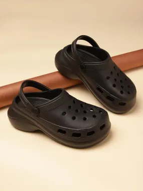 Black PU Slip-On Croc Flats (TC-RS3479-BLK)