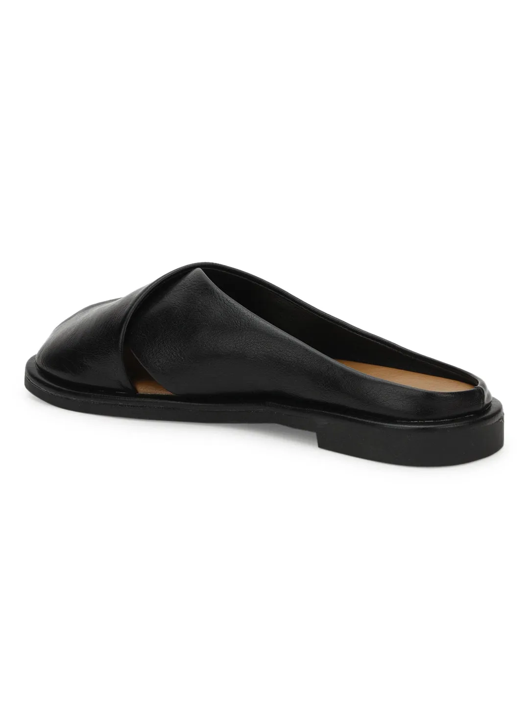 Black PU Slip-On Flats (TC-RS3655-BLK)