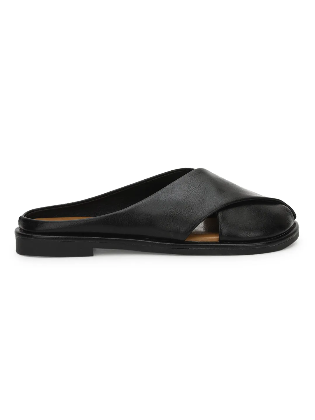 Black PU Slip-On Flats (TC-RS3655-BLK)